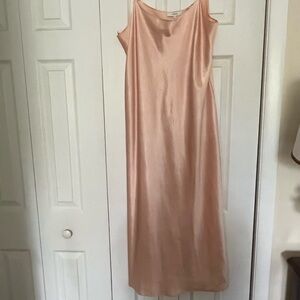 Vince Pink Spaghetti Strap Slip Maxi Dress